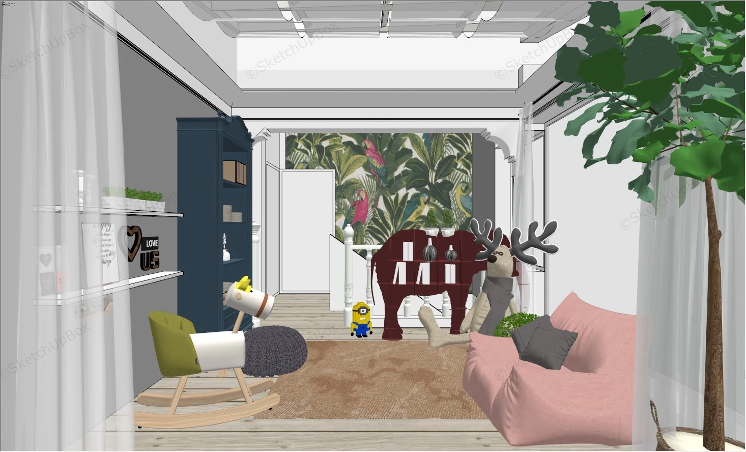 Kids Playroom Interior sketchup model preview - SketchupBox