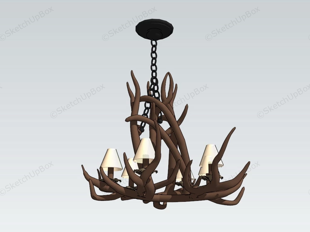 Antler Chandelier sketchup model preview - SketchupBox