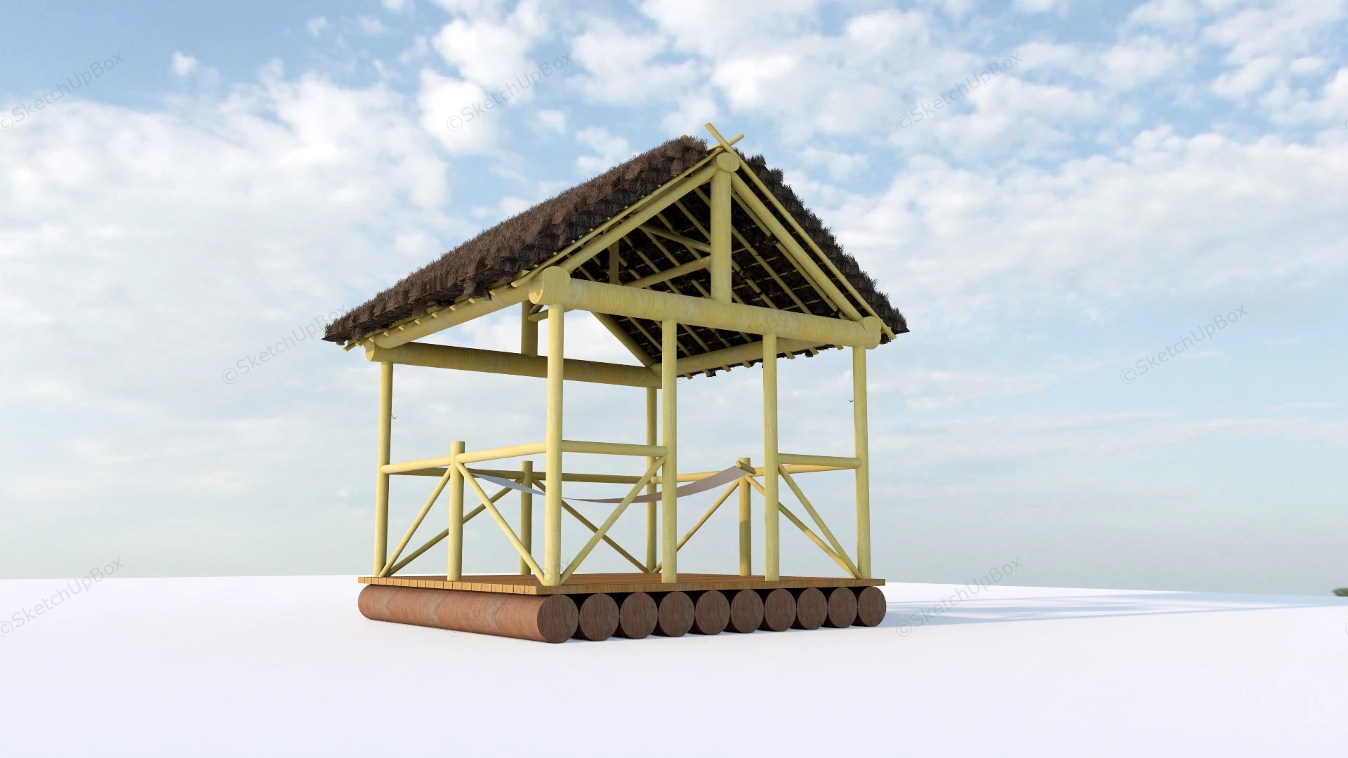 Thatched Pavilion sketchup model preview - SketchupBox