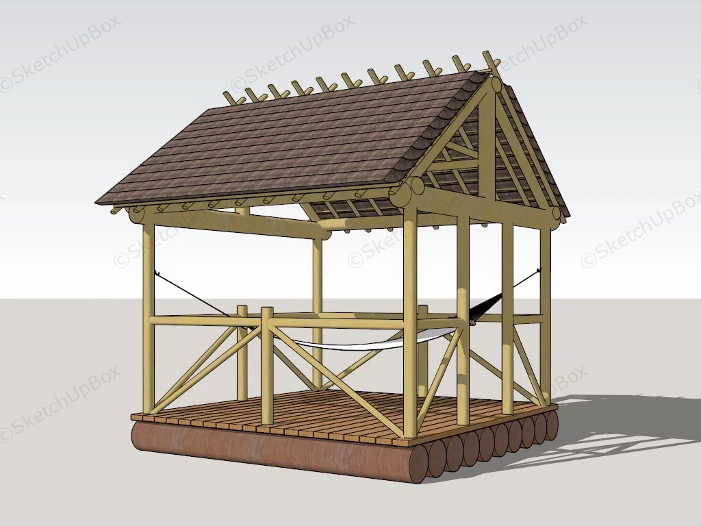 Thatched Pavilion sketchup model preview - SketchupBox