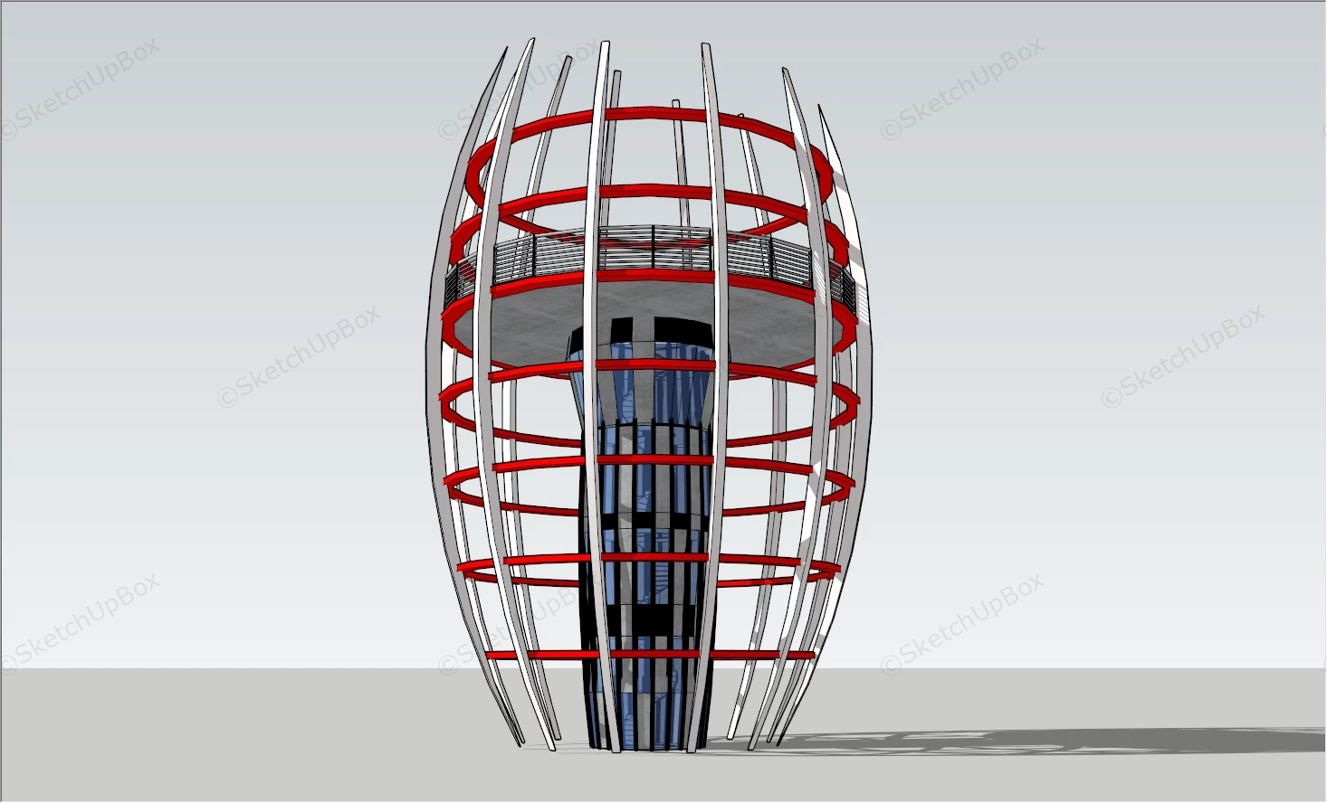 Nature Observation Tower sketchup model preview - SketchupBox