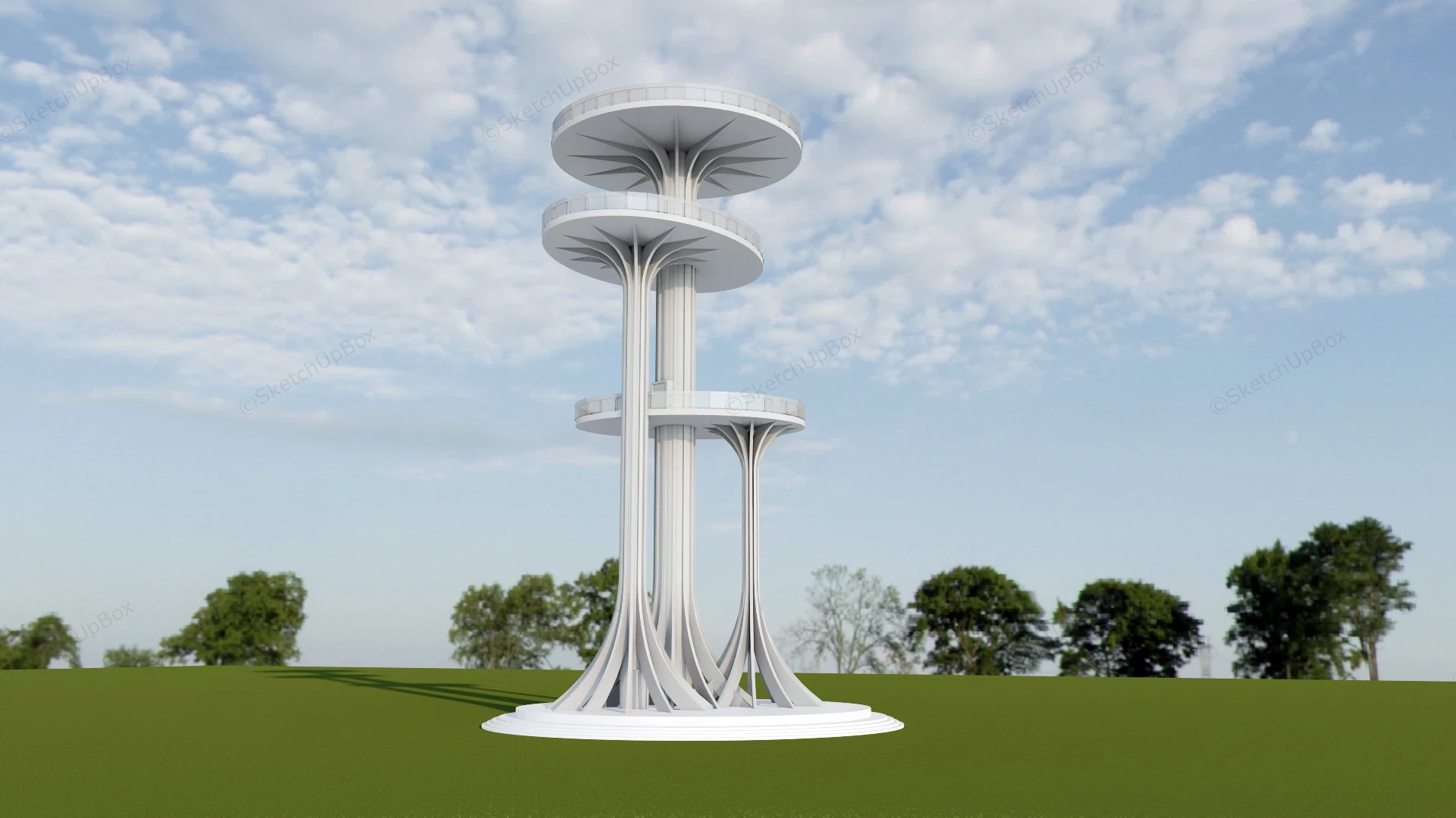 Beautiful Observation Tower sketchup model preview - SketchupBox