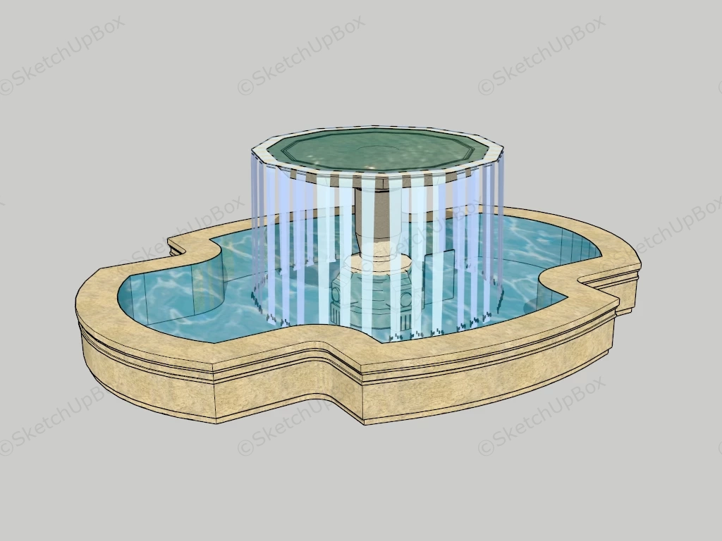 Outdoor Water Fountain sketchup model preview - SketchupBox