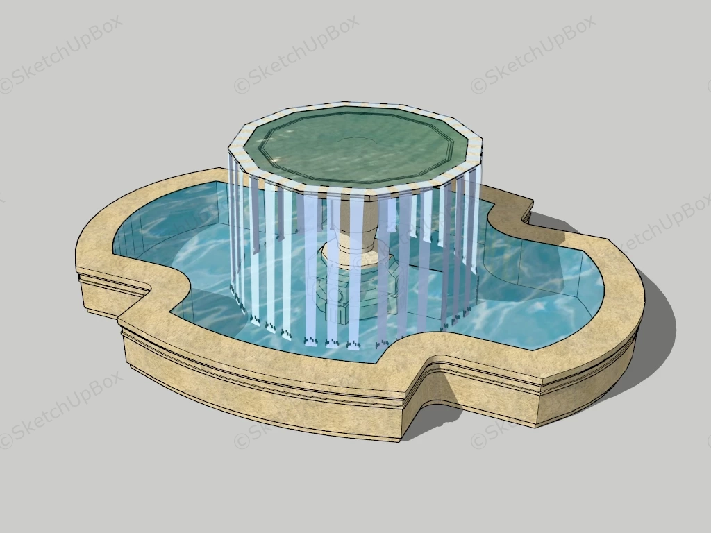 Outdoor Water Fountain sketchup model preview - SketchupBox