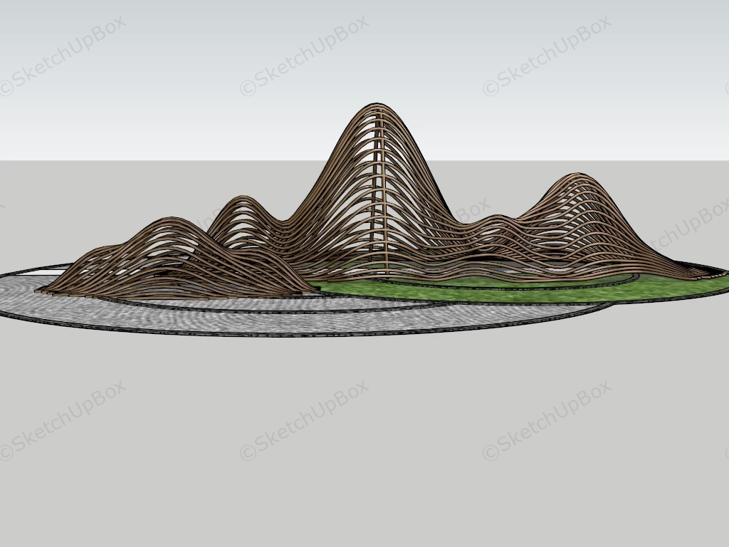 Small Zen Rock Garden sketchup model preview - SketchupBox