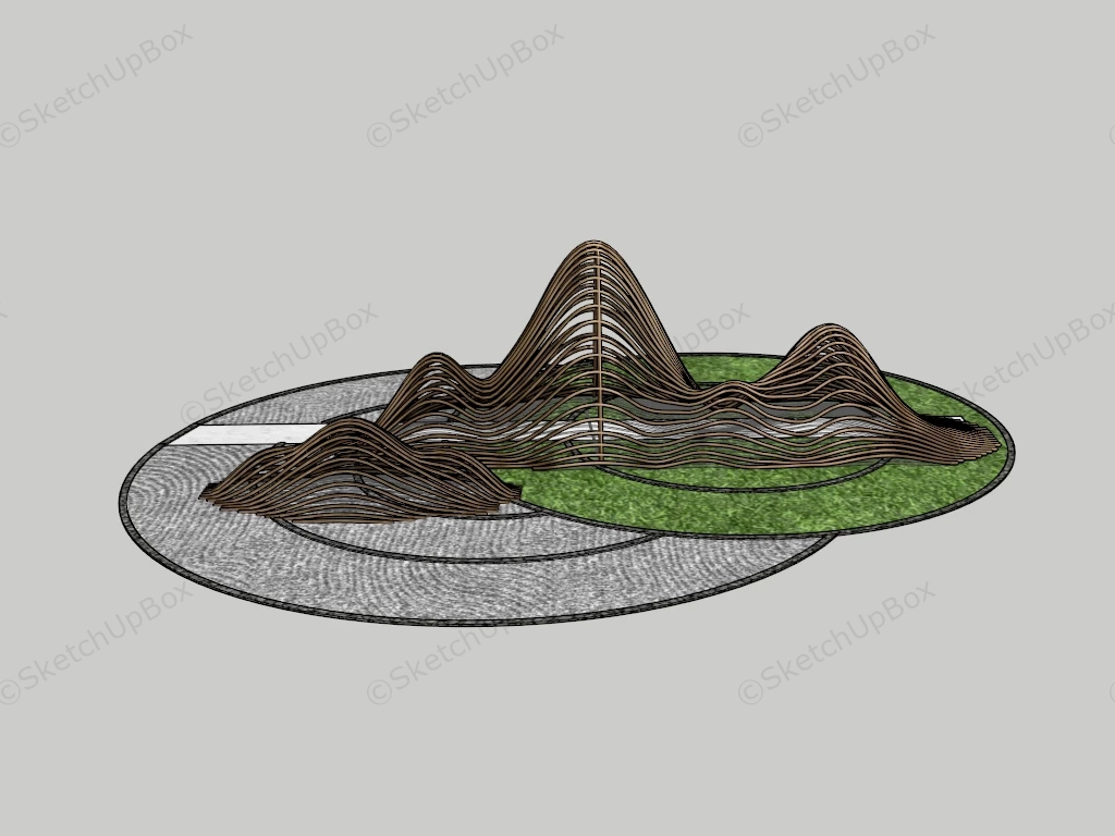 Small Zen Rock Garden sketchup model preview - SketchupBox