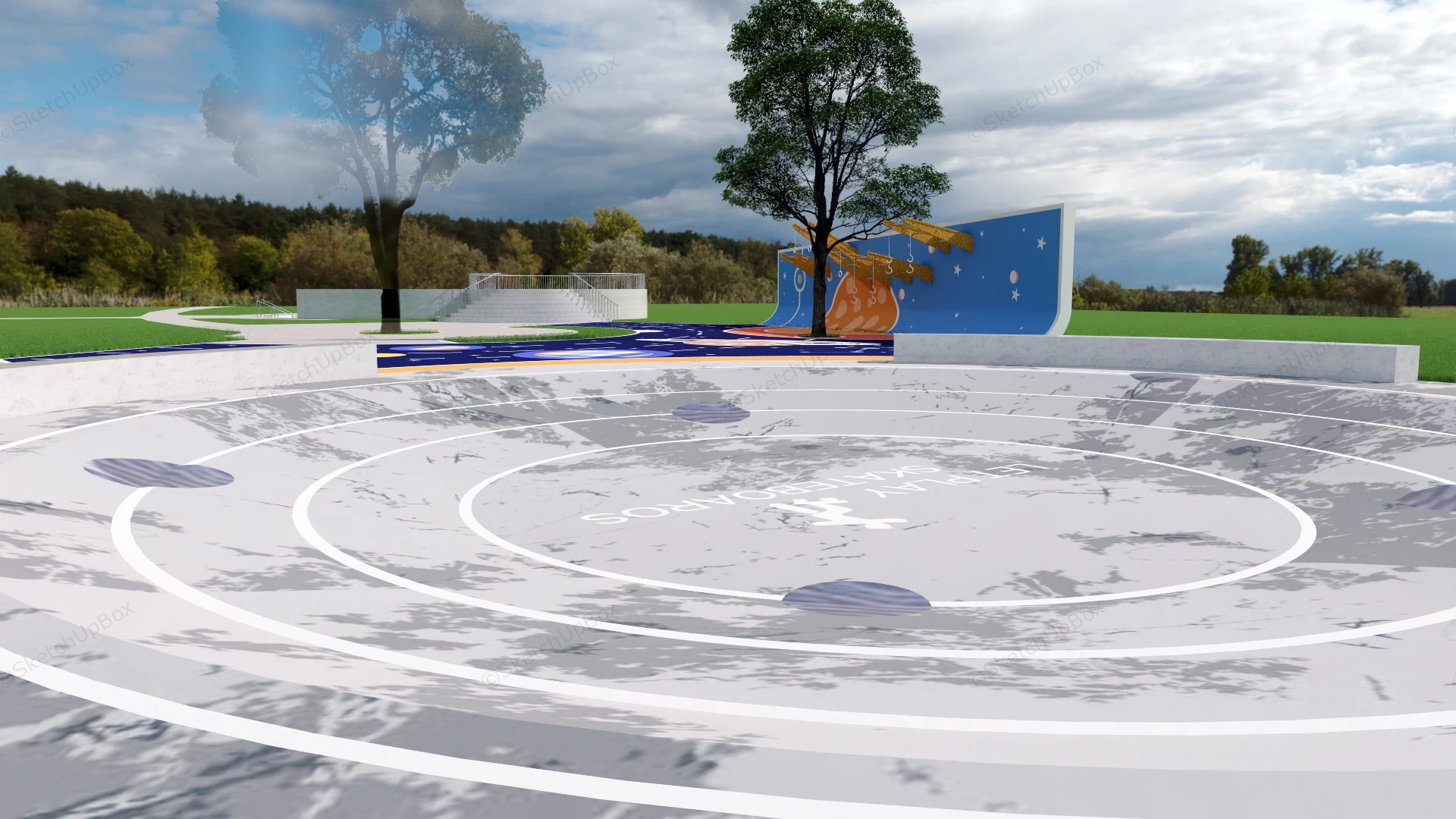 Skateboard Park Playground sketchup model preview - SketchupBox