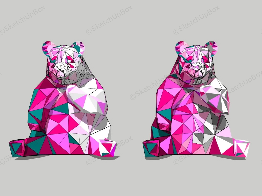 Colorful Panda Sculpture sketchup model preview - SketchupBox