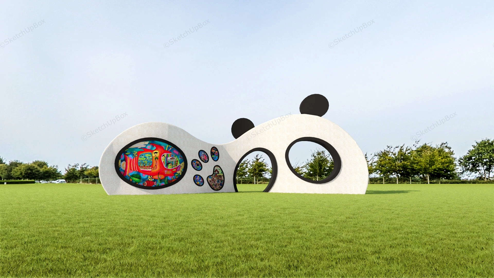 Panda Art Installation sketchup model preview - SketchupBox