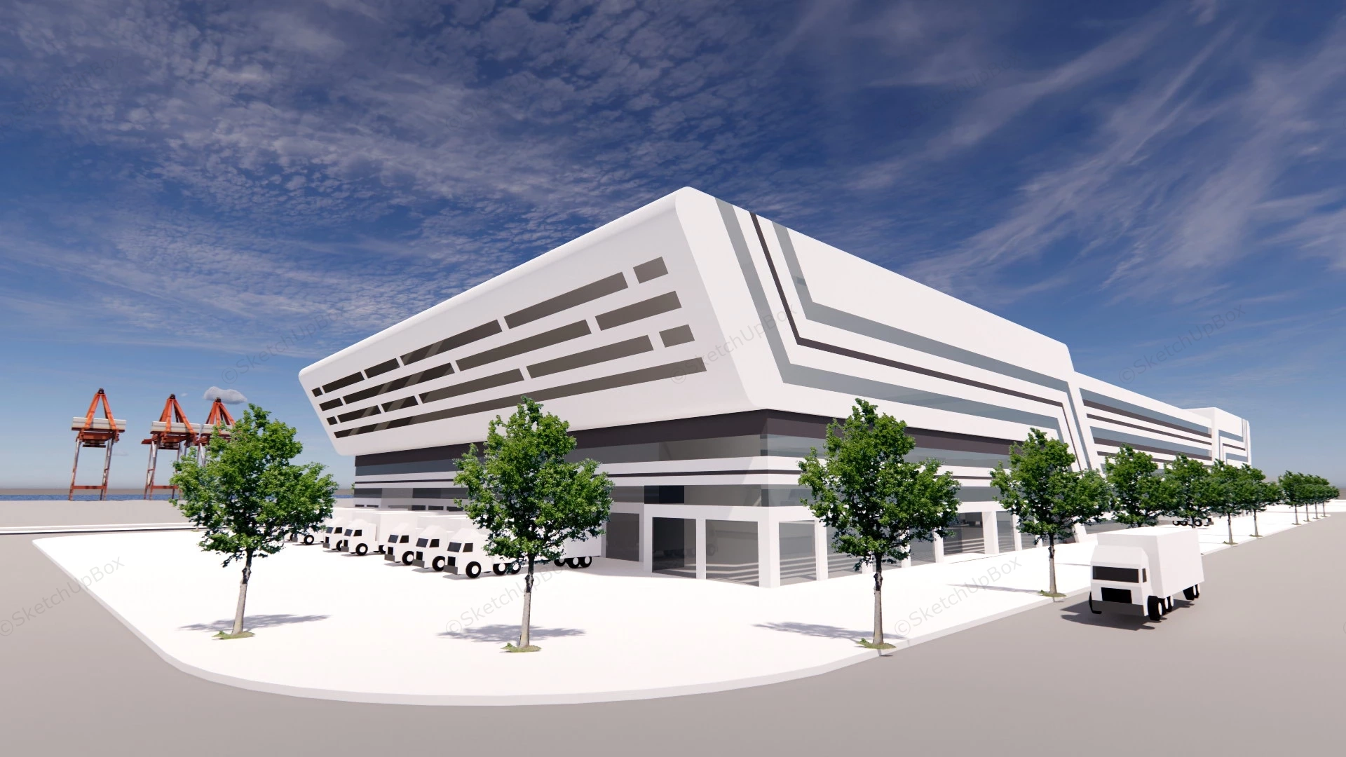 Port Logistics Park sketchup model preview - SketchupBox