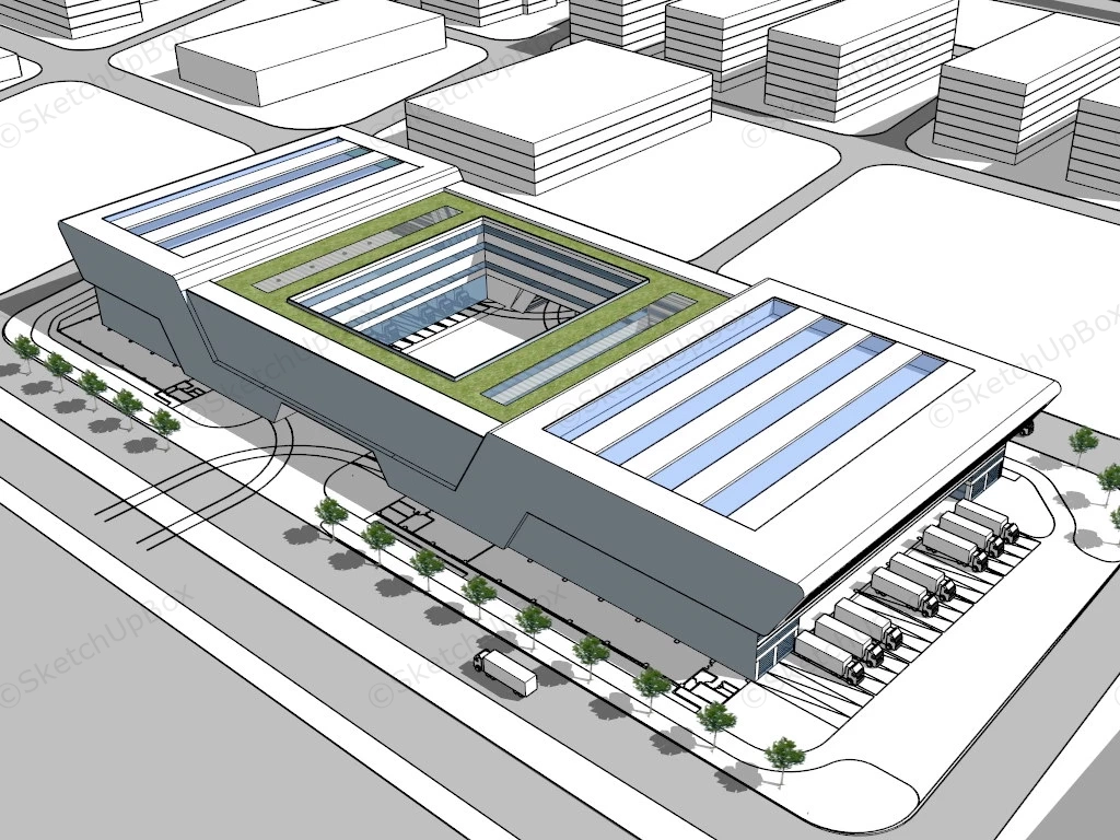 Port Logistics Park sketchup model preview - SketchupBox