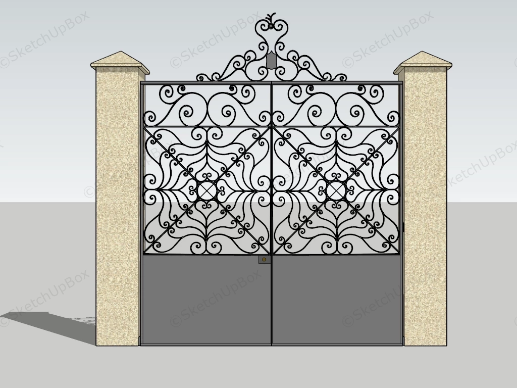 Wrought Iron Gate sketchup model preview - SketchupBox