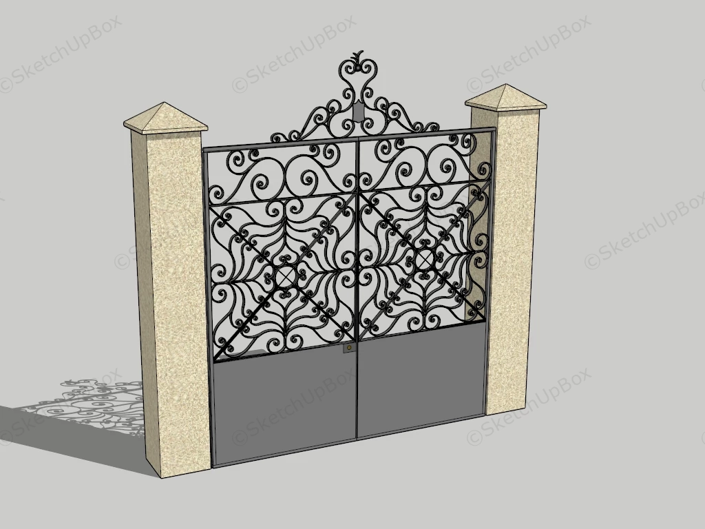 Wrought Iron Gate sketchup model preview - SketchupBox