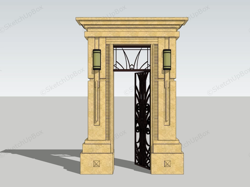 Wrought Iron Porch Gate sketchup model preview - SketchupBox