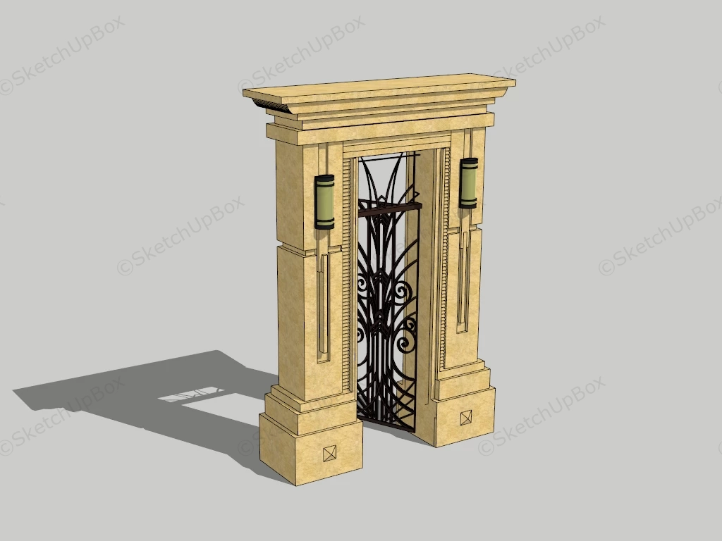 Wrought Iron Porch Gate sketchup model preview - SketchupBox