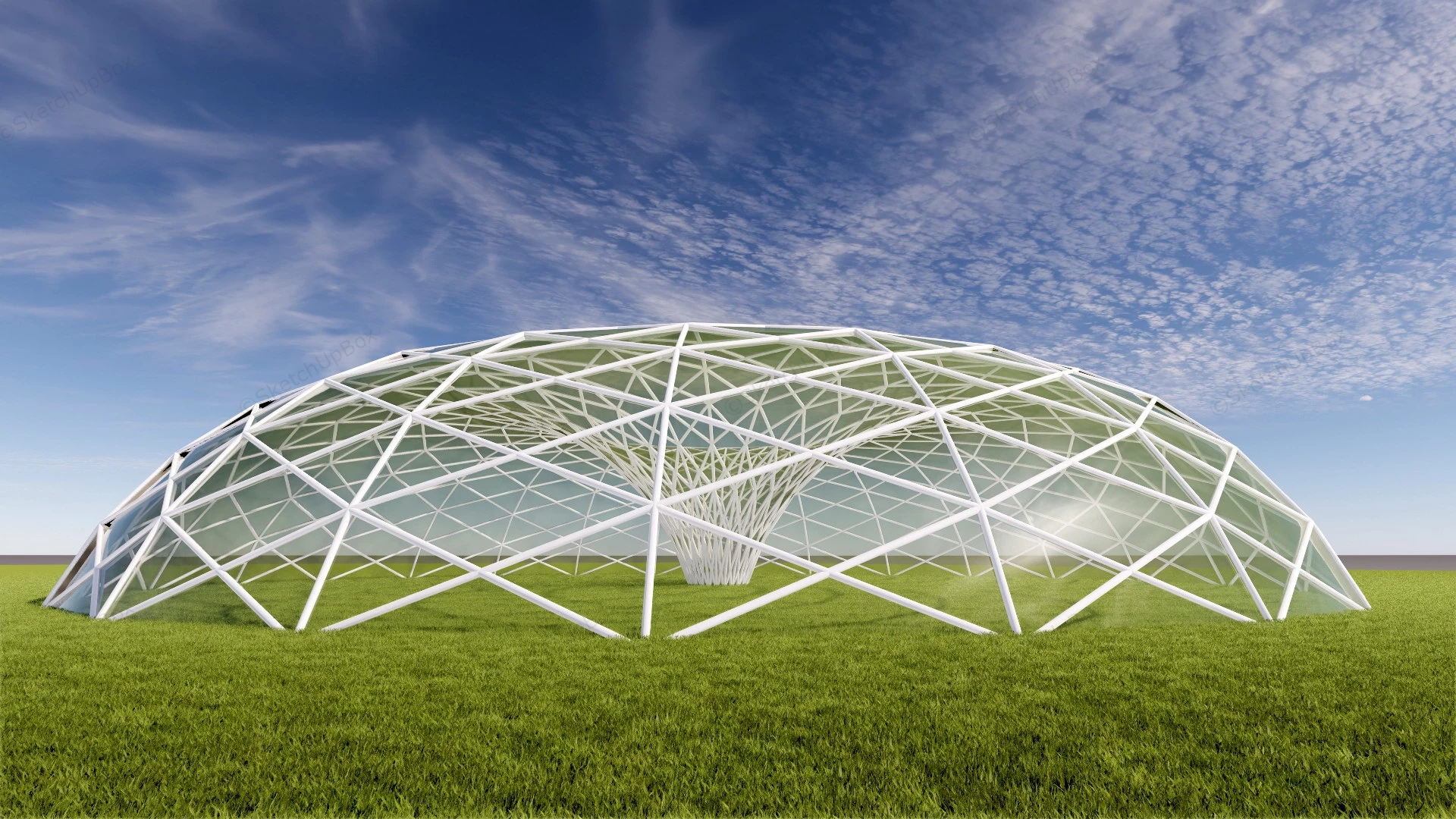 Geo Dome Greenhouse sketchup model preview - SketchupBox