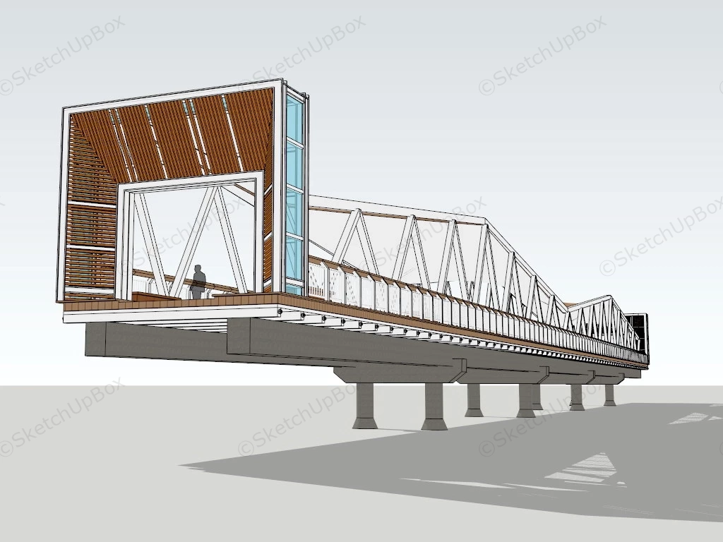 Covered Footbridge sketchup model preview - SketchupBox