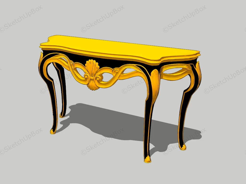 Antique French Style Console Table sketchup model preview - SketchupBox