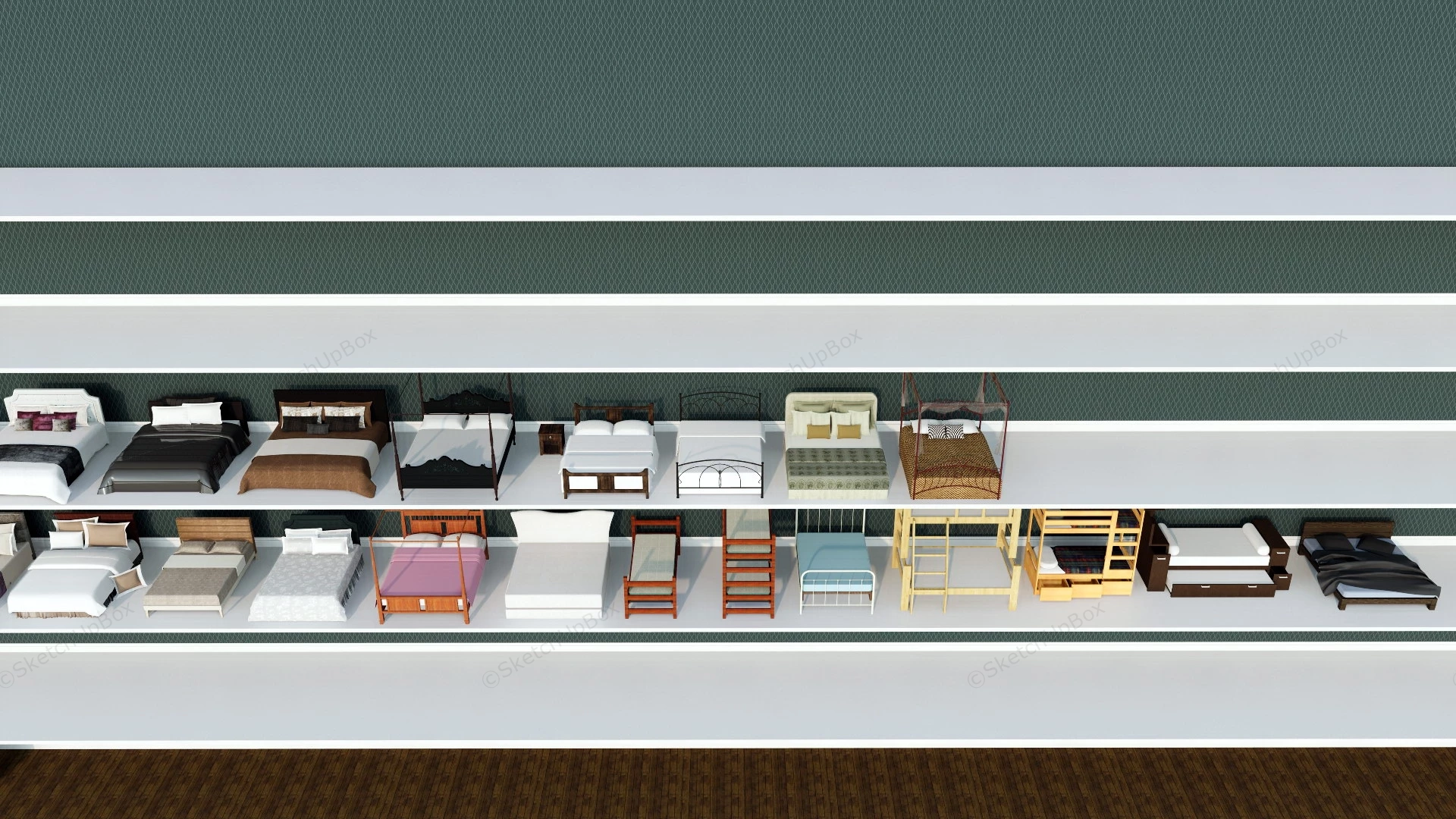 Beds Collection sketchup model preview - SketchupBox