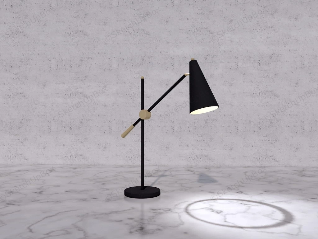 Black And Gold Desk Lamp sketchup model preview - SketchupBox