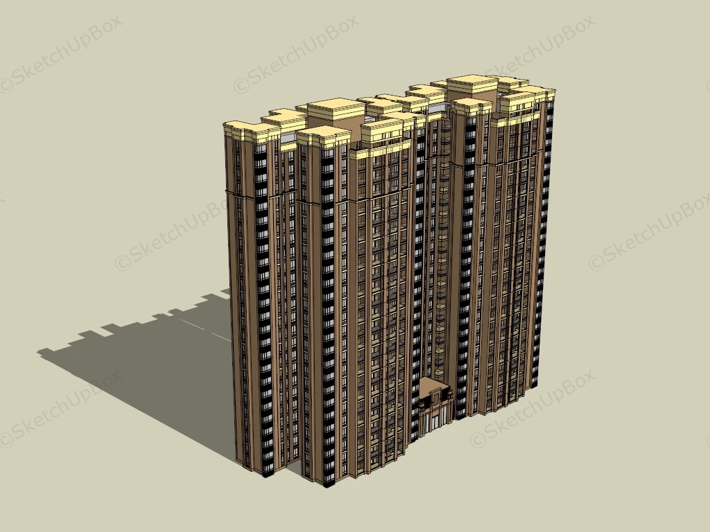 High Rise Condo Apartment sketchup model preview - SketchupBox