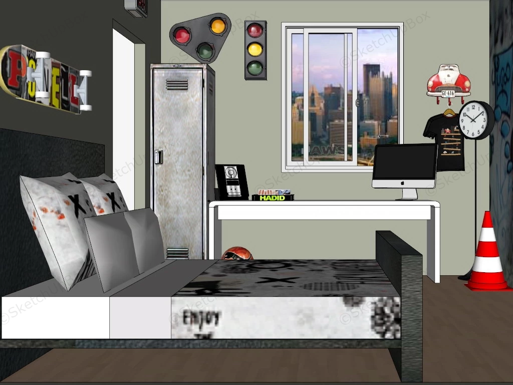 Steampunk Bedroom Ideas sketchup model preview - SketchupBox