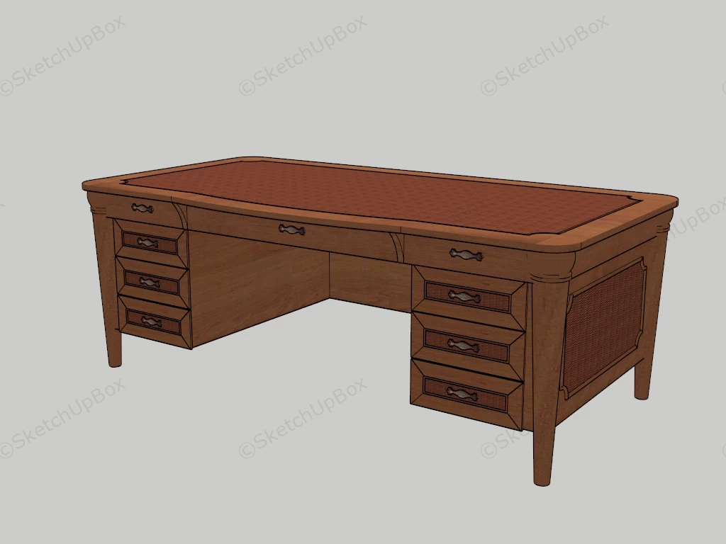 Antique Writing Table sketchup model preview - SketchupBox