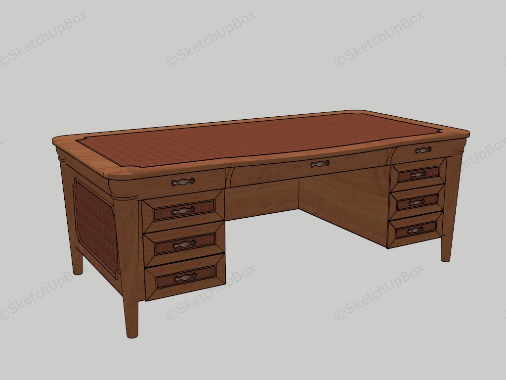 Antique Writing Table sketchup model preview - SketchupBox