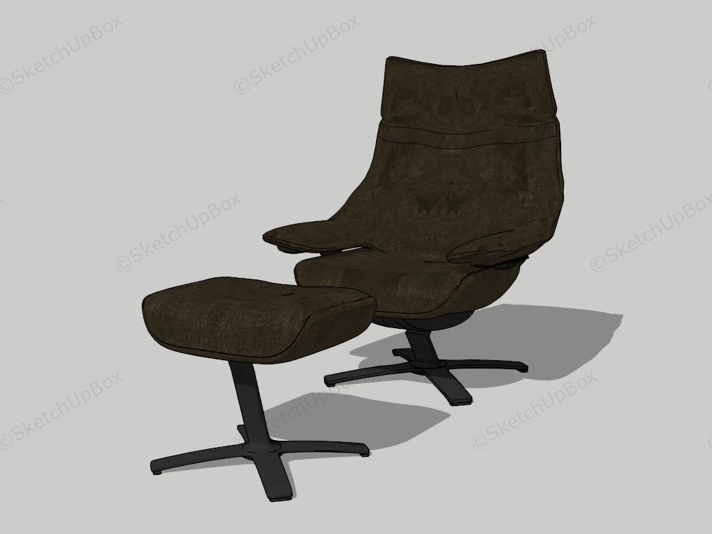 Recliner With Ottoman sketchup model preview - SketchupBox