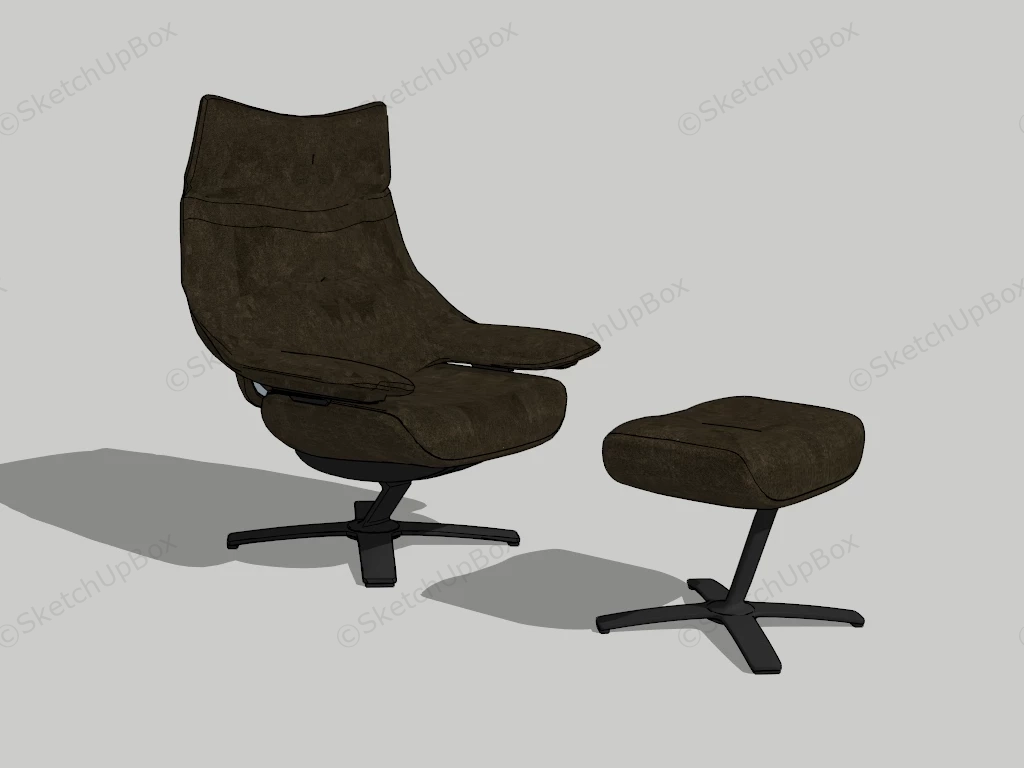 Recliner With Ottoman sketchup model preview - SketchupBox