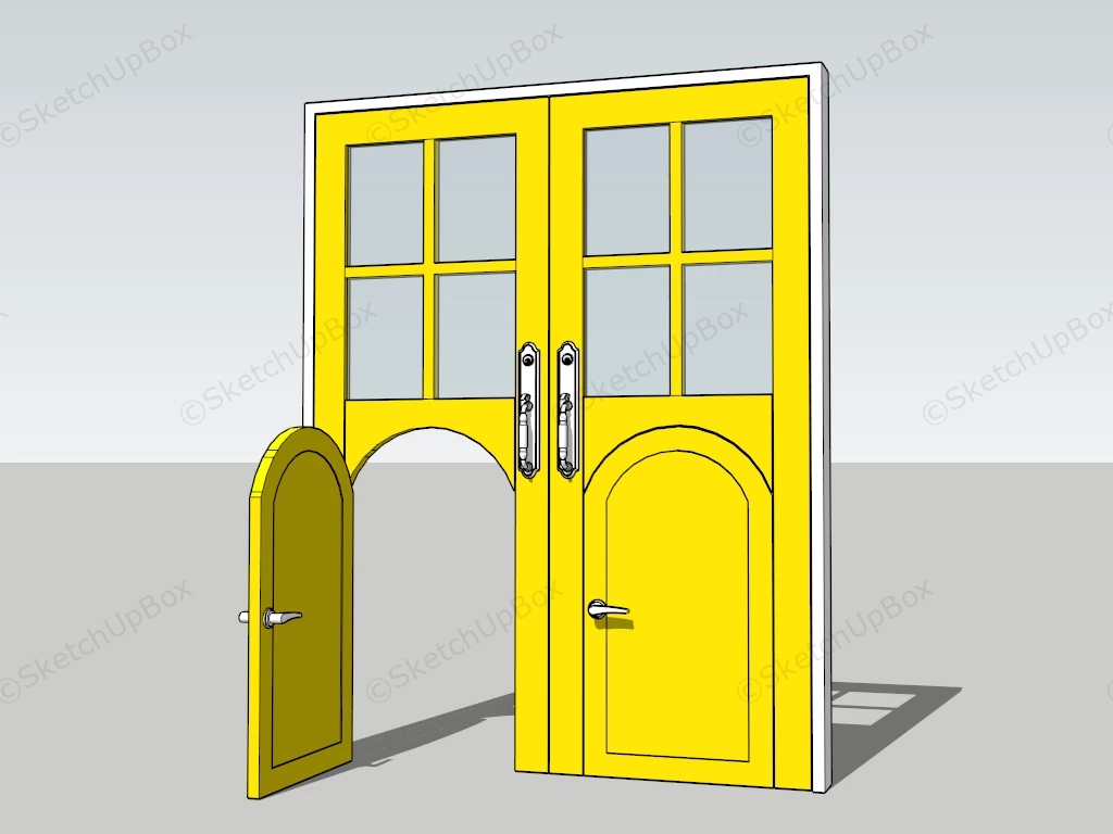 Front Door With Doggy Door sketchup model preview - SketchupBox