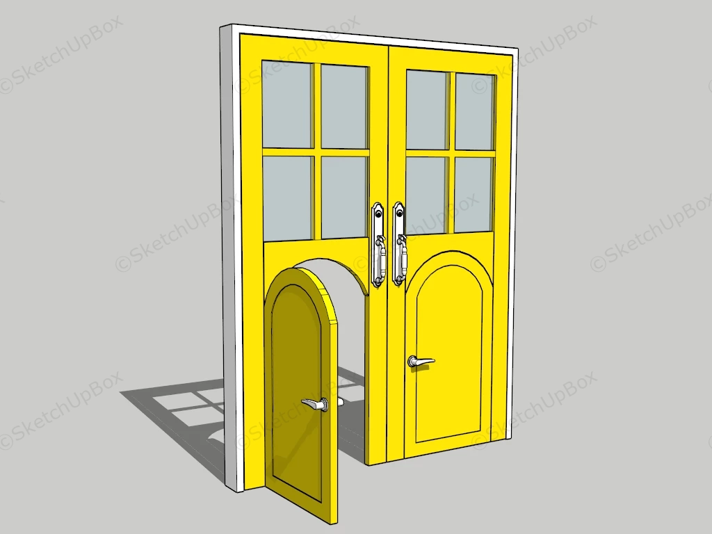 Front Door With Doggy Door sketchup model preview - SketchupBox