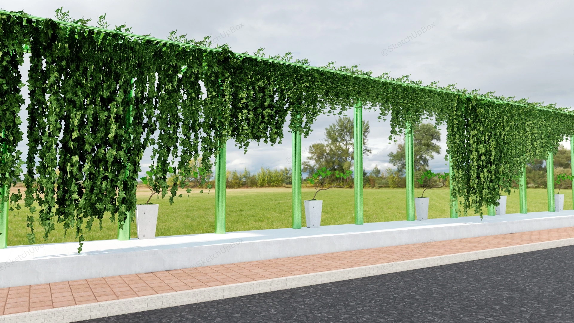 Outdoor Green Wall Ideas sketchup model preview - SketchupBox