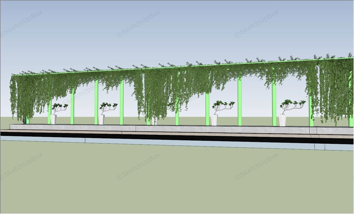 Outdoor Green Wall Ideas sketchup model preview - SketchupBox