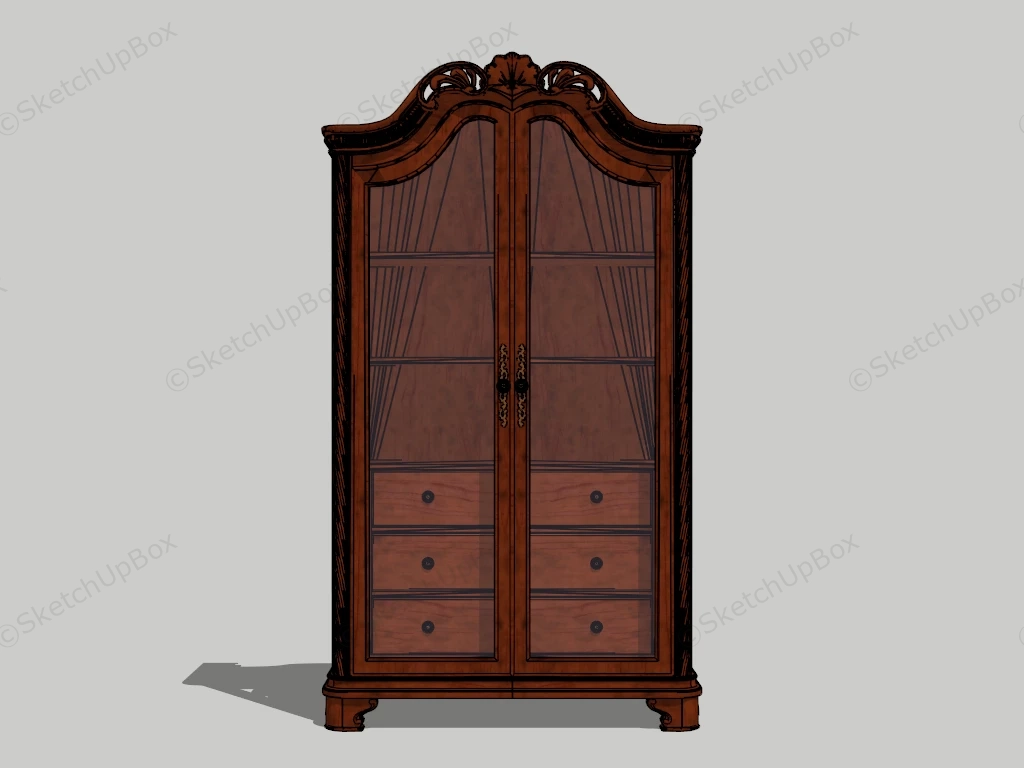 Antique Wooden Cupboard sketchup model preview - SketchupBox