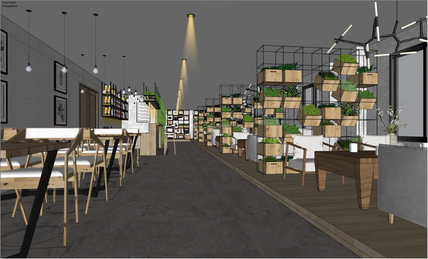 Modern Industrial Style Coffee Bar Design sketchup model preview - SketchupBox