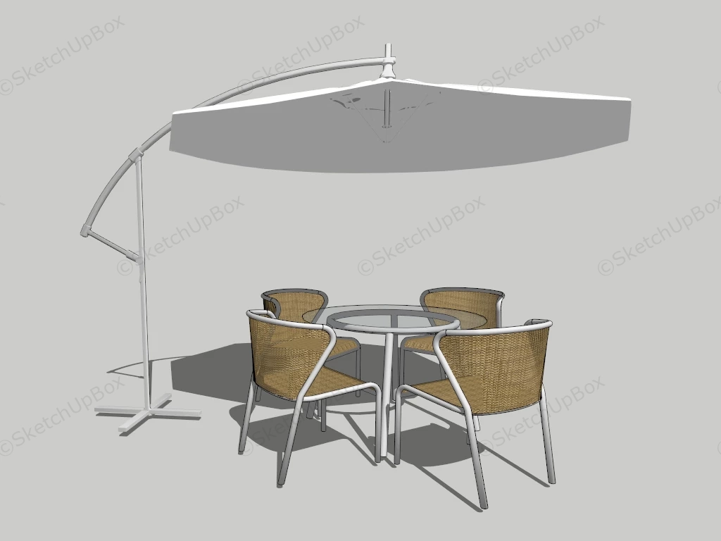 6 Piece Outdoor Patio Set With Umbrella sketchup model preview - SketchupBox