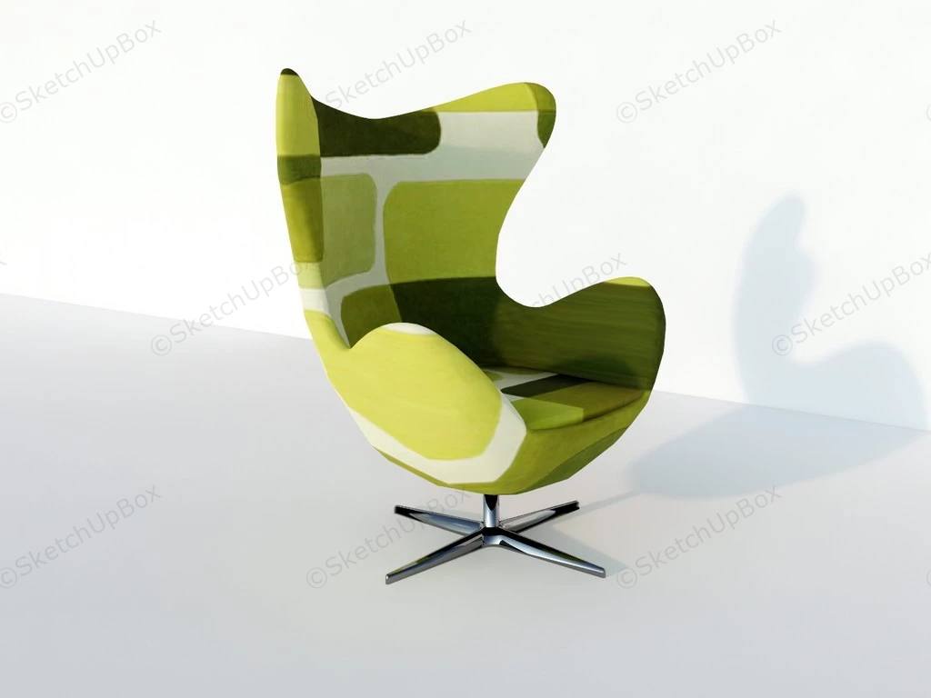 Fabric Swivel Egg Chair sketchup model preview - SketchupBox