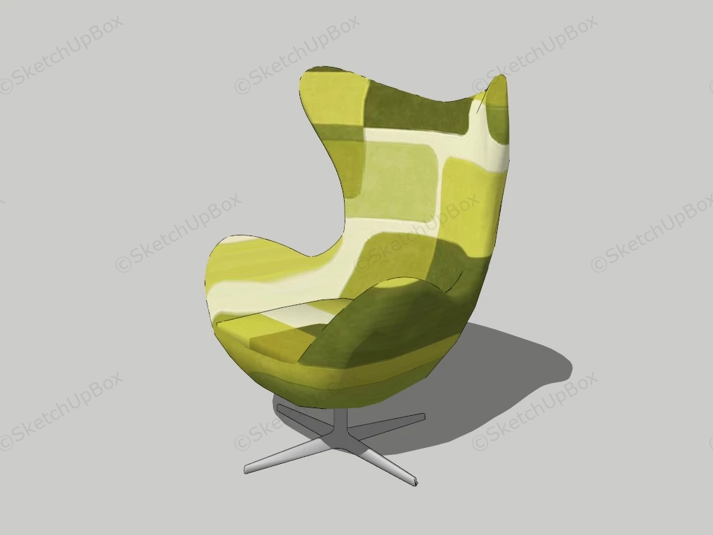 Fabric Swivel Egg Chair sketchup model preview - SketchupBox