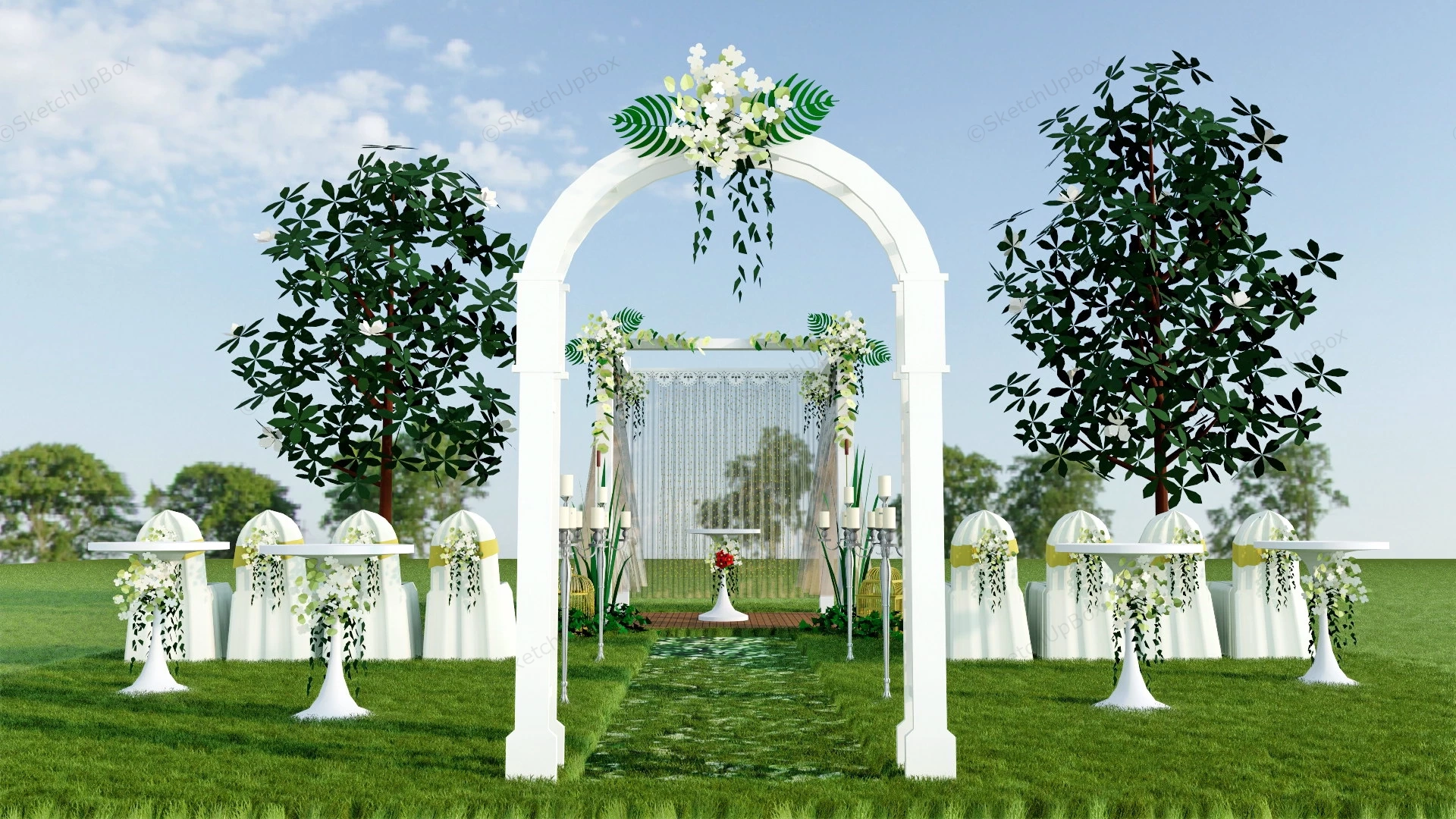 Outdoor Wedding Decoration Ideas sketchup model preview - SketchupBox