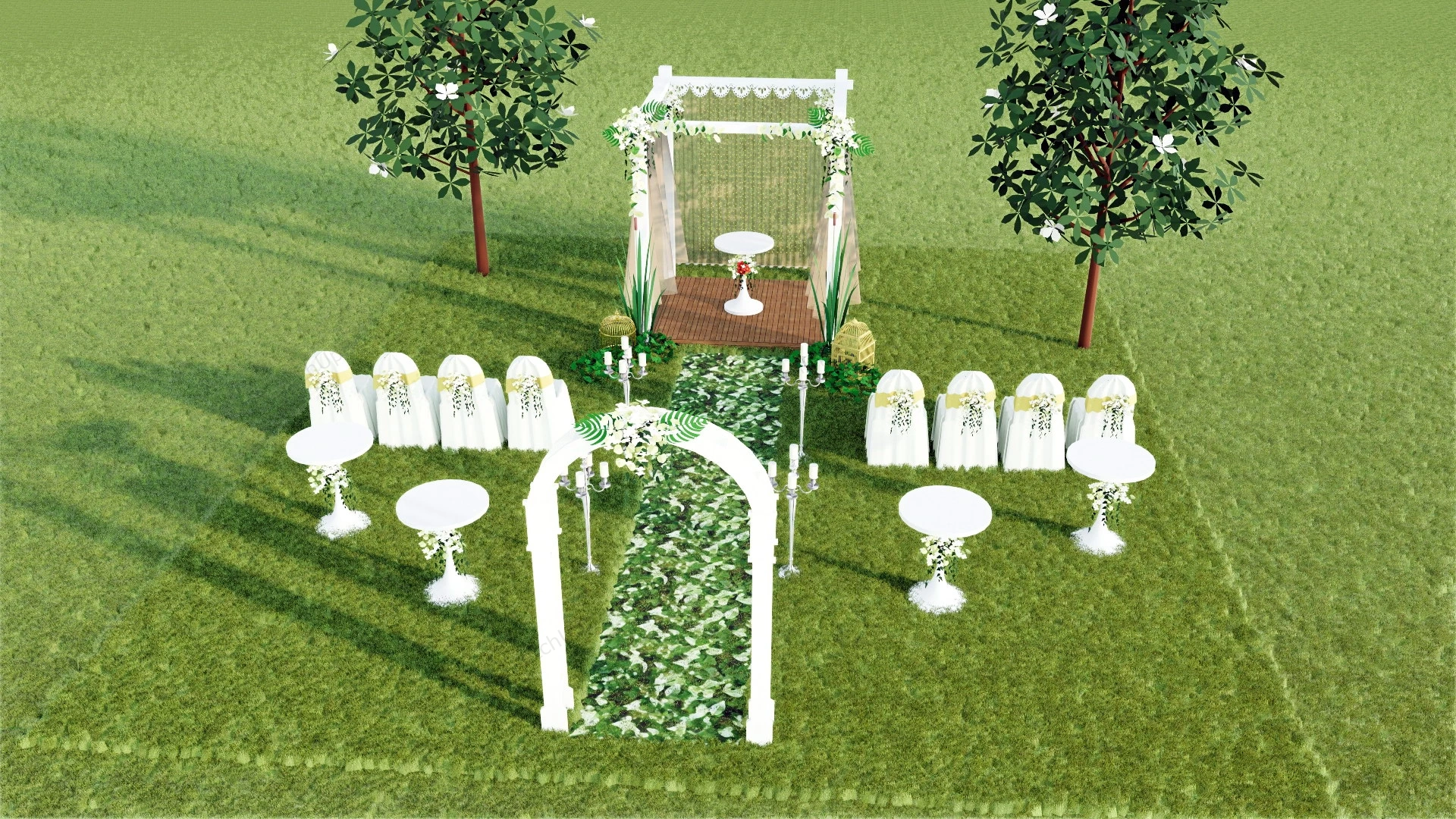 Outdoor Wedding Decoration Ideas sketchup model preview - SketchupBox