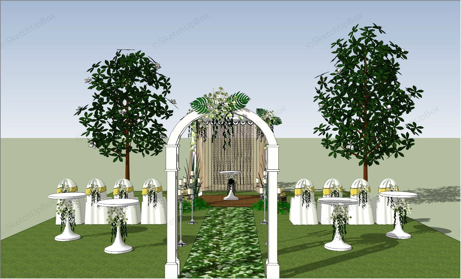 Outdoor Wedding Decoration Ideas sketchup model preview - SketchupBox