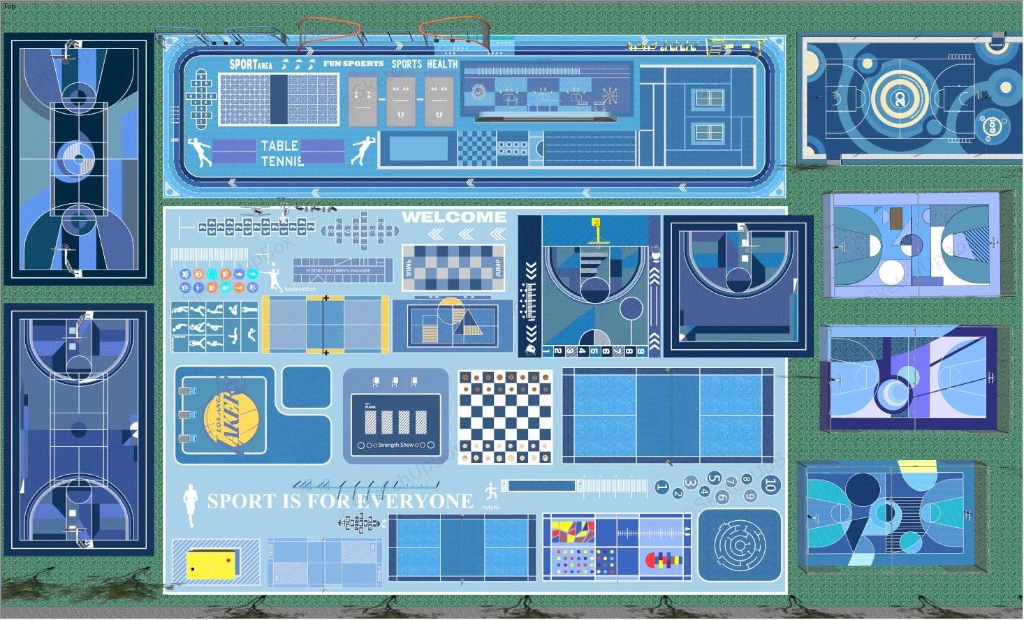 Athletic Facilities And Fields sketchup model preview - SketchupBox