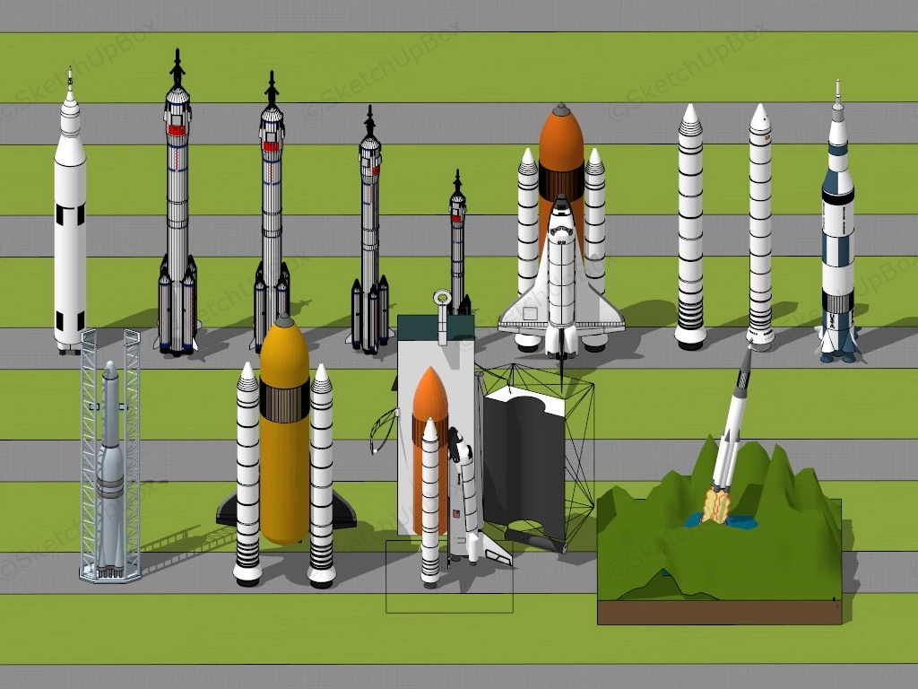 Rockets And Space Shuttles sketchup model preview - SketchupBox