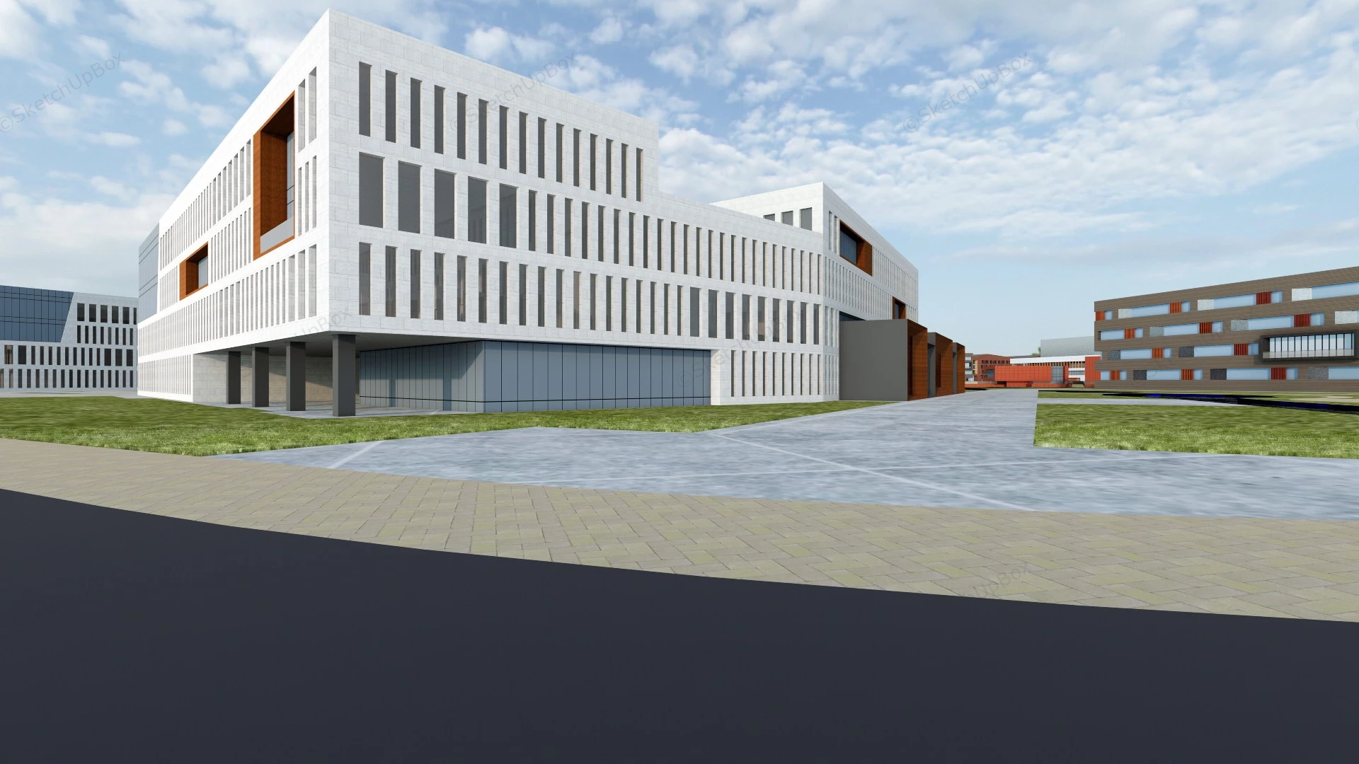 University Campus Plan sketchup model preview - SketchupBox