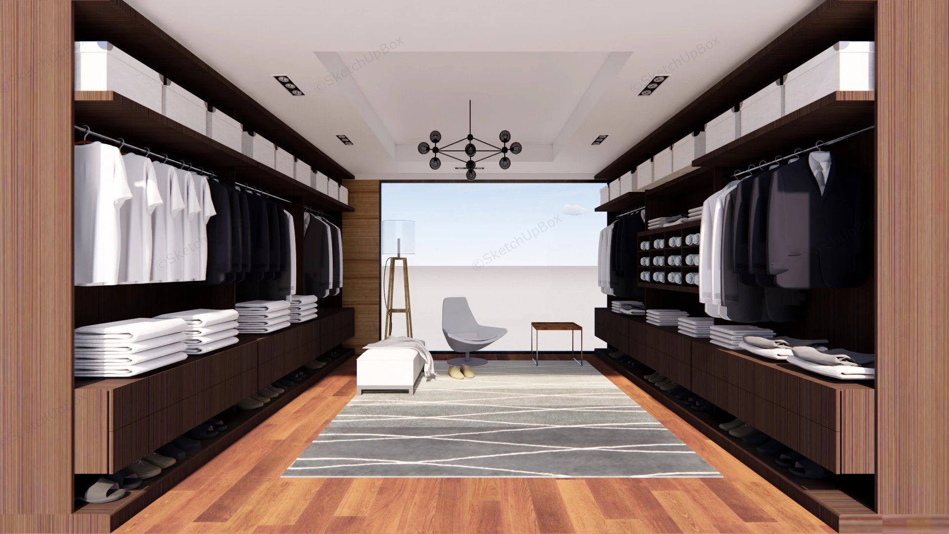 Dressing Room Closet Interior Design sketchup model preview - SketchupBox