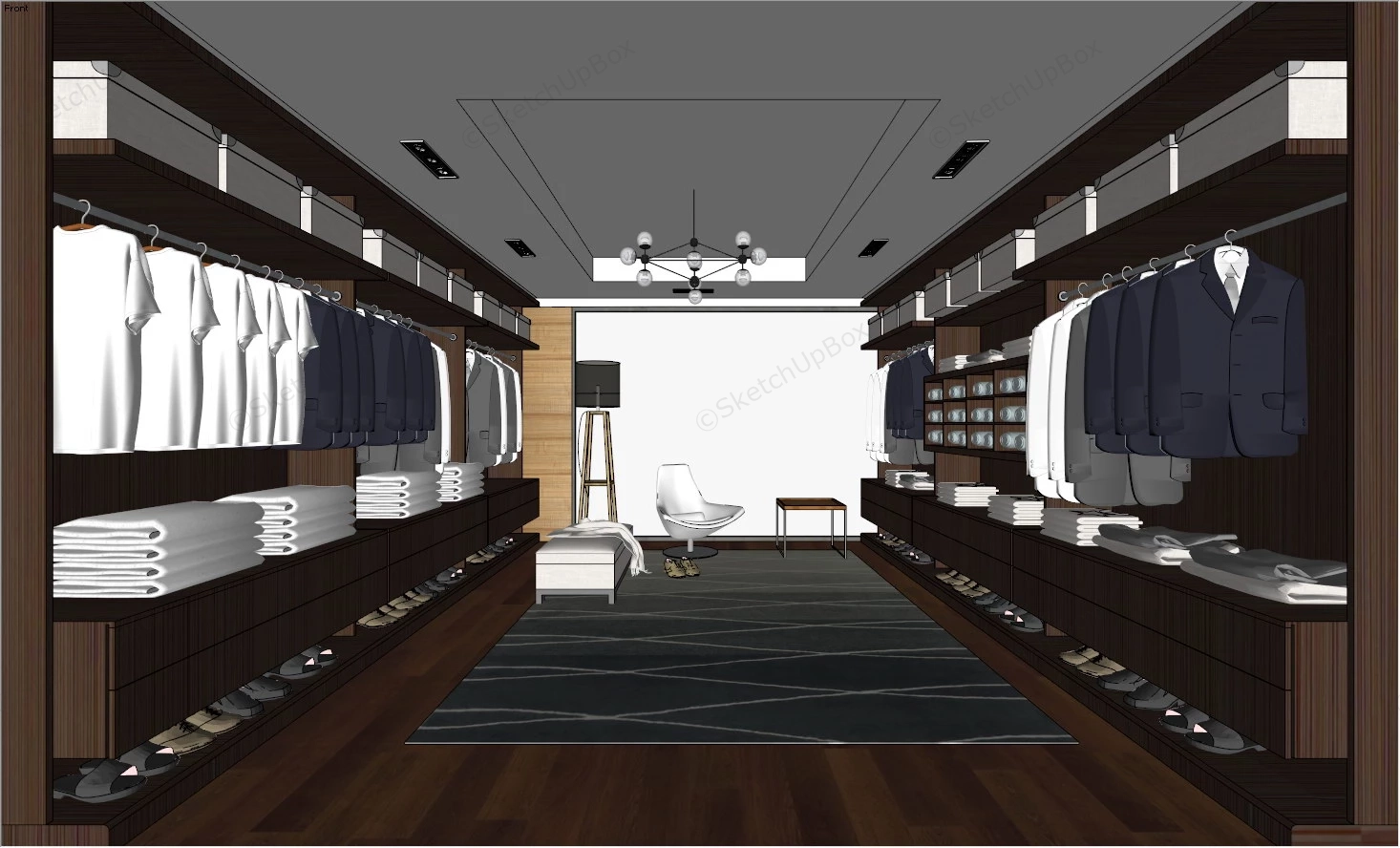 Dressing Room Closet Interior Design sketchup model preview - SketchupBox