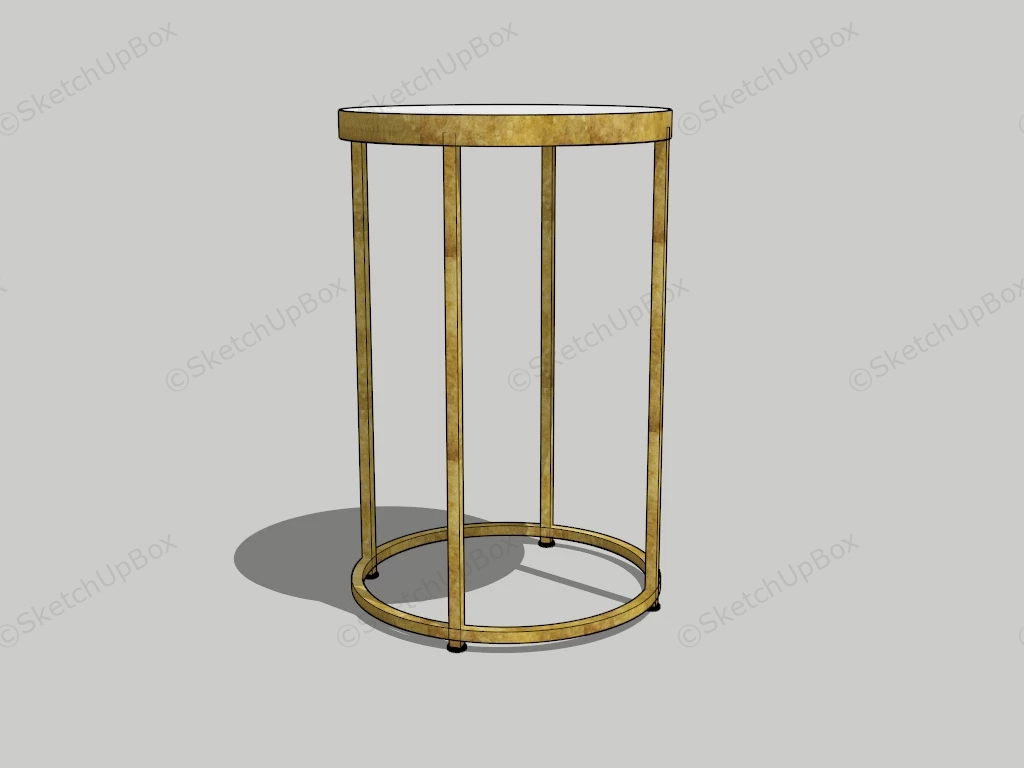 Mid Century Round Side Table sketchup model preview - SketchupBox