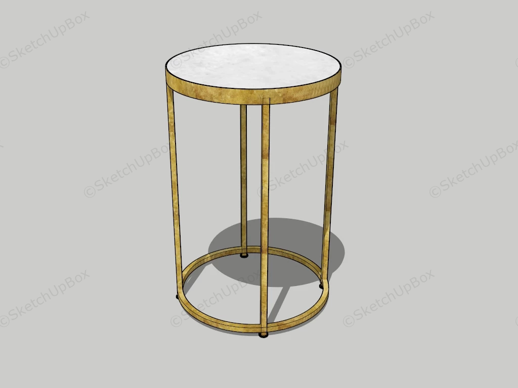 Mid Century Round Side Table sketchup model preview - SketchupBox