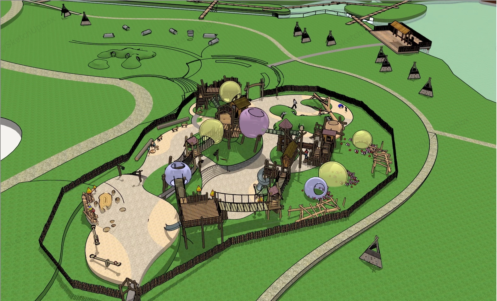 Creative Adventure Playground sketchup model preview - SketchupBox